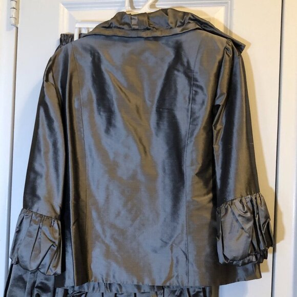 Ideas by Barbara Jacket and Skirt Formal Silver/Gray 7233 Size M NWT - Picture 2 of 10